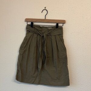 H&M Khaki Pencil Skirt with Tie Waist